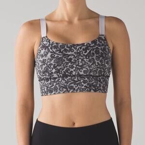 Lululemon Black Floral Both Ways Sports Bra Sz 6